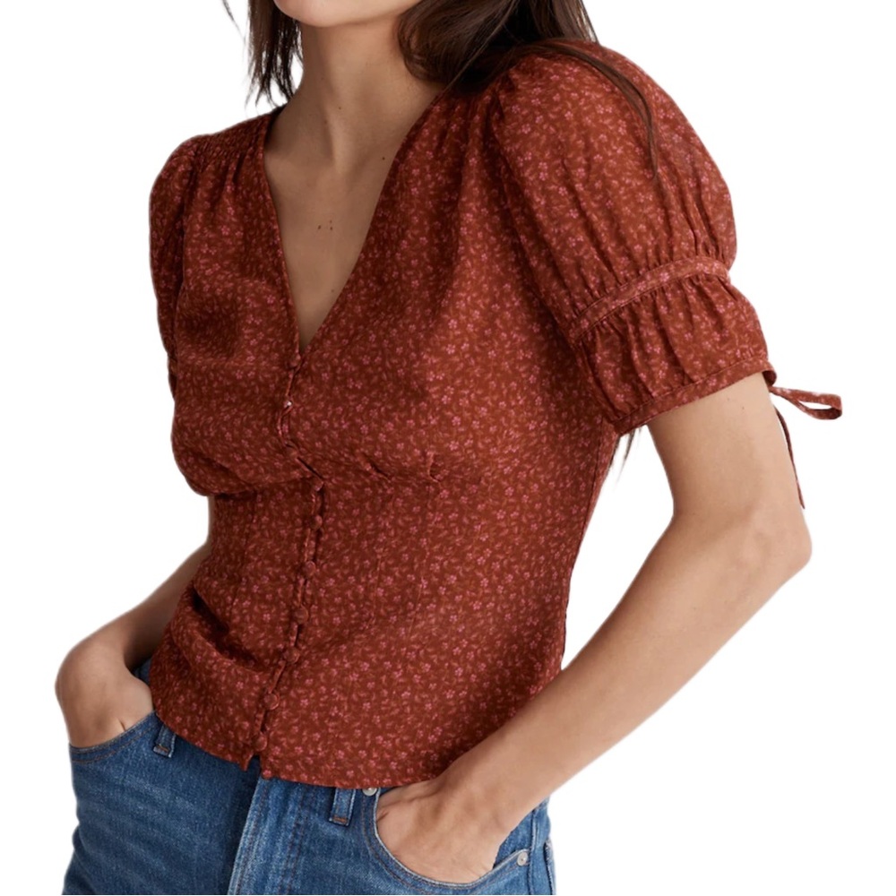 Madewell Recycled Georgette Button-Front Top - image 2